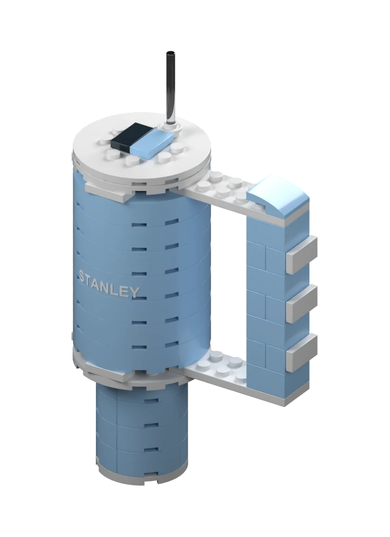 Baby blue mini brick tumbler digital render