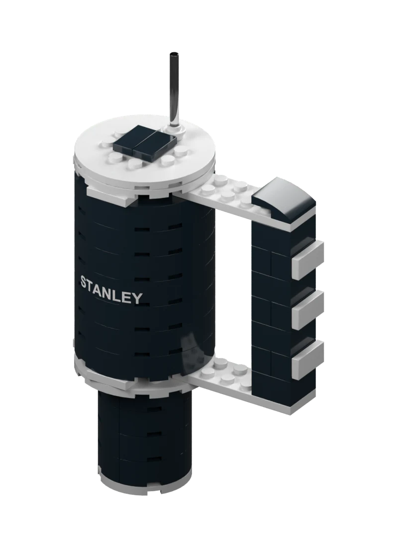 Black mini brick tumbler digital render