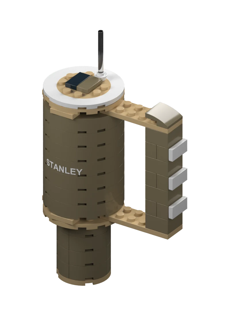 Taupe mini brick tumbler digital render