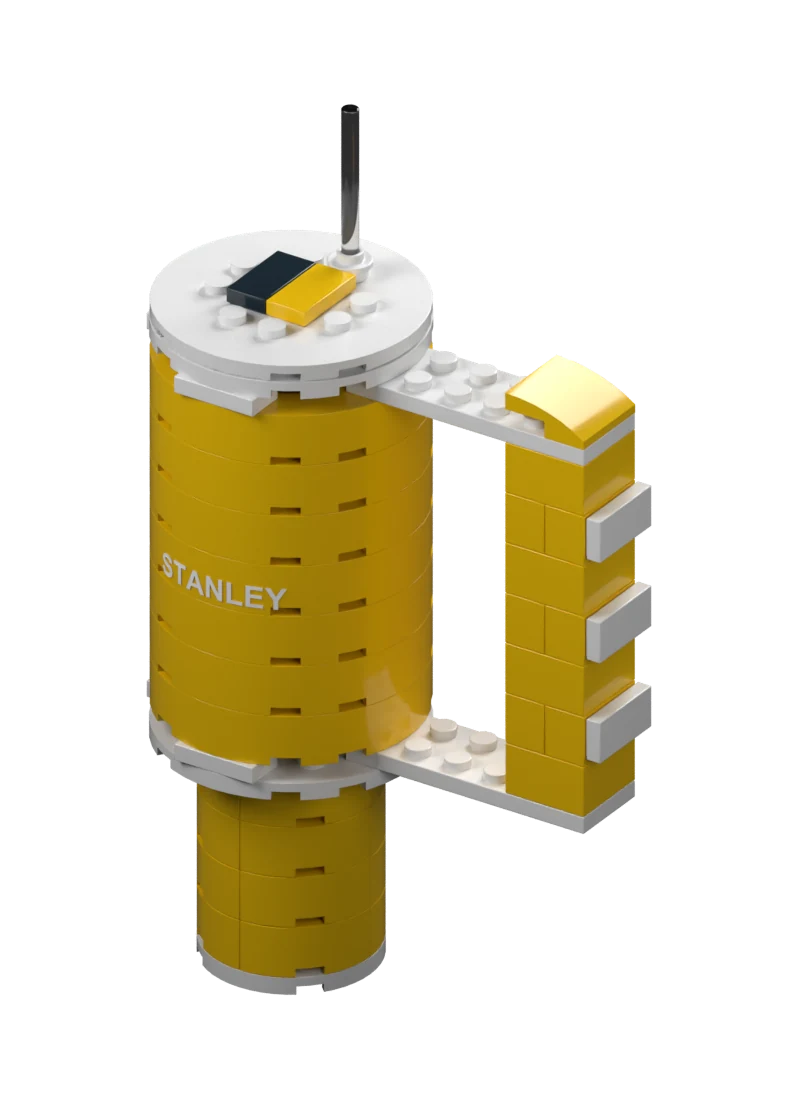 Yellow mini brick tumbler digital render